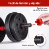 Lawuto Juego de mancuernas Lawuto barra recta ejercicio kit ajustables