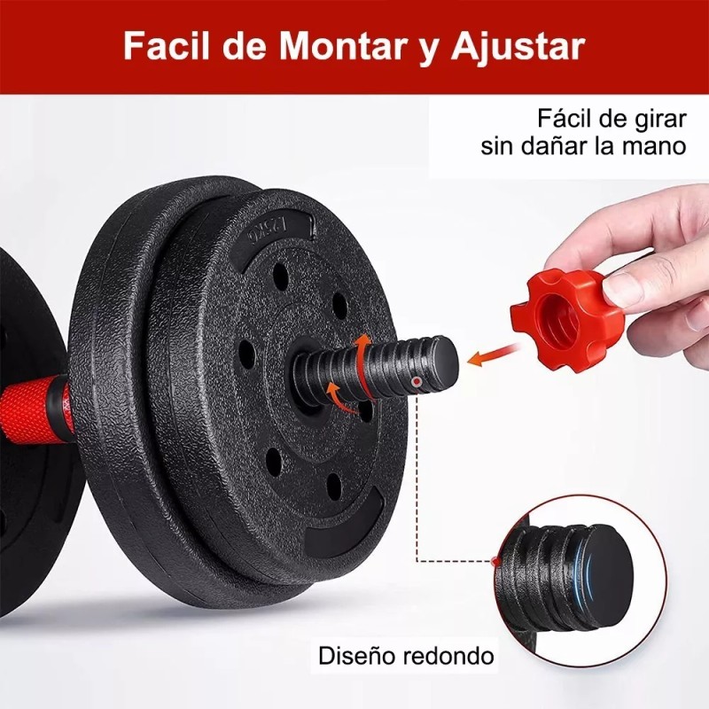 Lawuto Juego de mancuernas Lawuto barra recta ejercicio kit ajustables