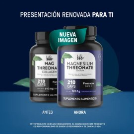 L-treonato De Magnesio Life 360+ Mag Threonate 210 Cápsulas Sabor Sin sabor