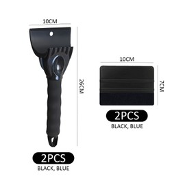 2Pcs Car Ice Scrapers And 2Pcs Car Scrapers, Winter Snow Removal Tools, Anti-Ski Shovels, Car Tool Accessories