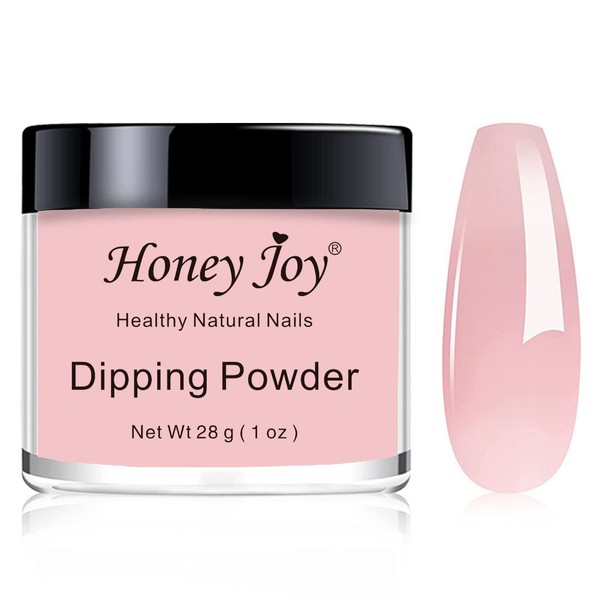 28g/Carton Fine Dipping Powder French Manicure Foundation Colors Pink and White Dip Powder Nails, No UV LED Healing, 0.98 Ounces Per Box, Clear Natural Pink