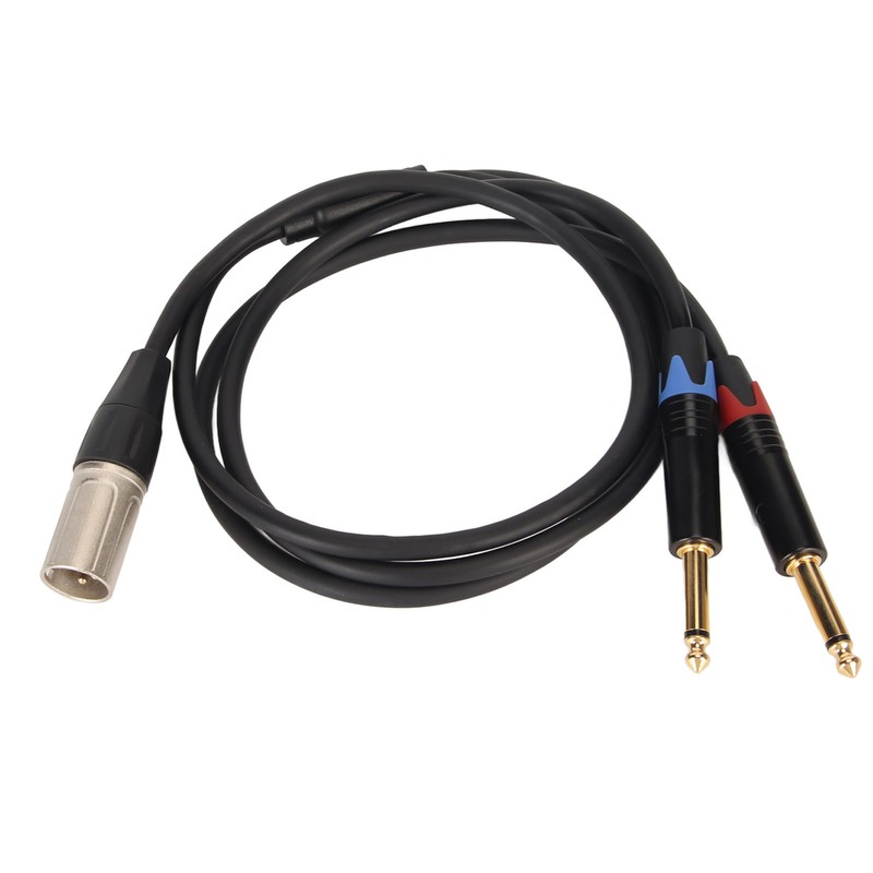 Dual 1/4 Inch to XLR Male Y Splitter Cable XLR