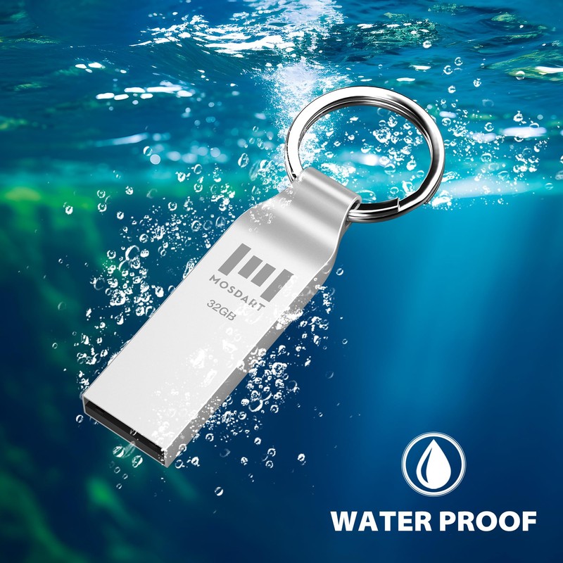 MOSDART 32GB Metal USB 2.0 Flash Drive 2 Pack FAT32