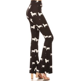 Leggings Depot PZA-S668-M Weiner Dog Print Palazzo Pants, Medium