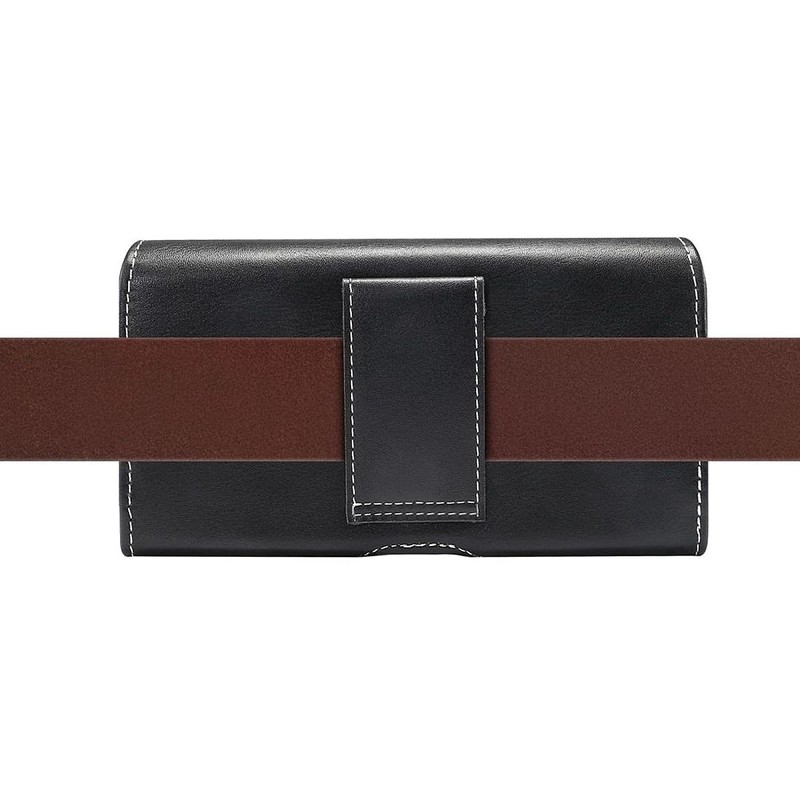 DFV mobile - Horizontal Leather Holster with Belt Loop for