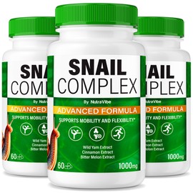 (3 Pack) Snail Complex Capsules – Daily Joint & Mobility Support Formula with Premium Natural Blend to Help You Stay Flexible, Active & Comfortable in Motion, Easy-to-Swallow Pills (180 Capsules)