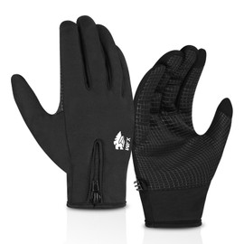 WFX Running Gloves for Men and Women, Lightweight, Touchscreen. Anti-Slip, Thermal Warm Winter Gloves for Cycling, biking, Driving, and outdoor activities (Black, XL)