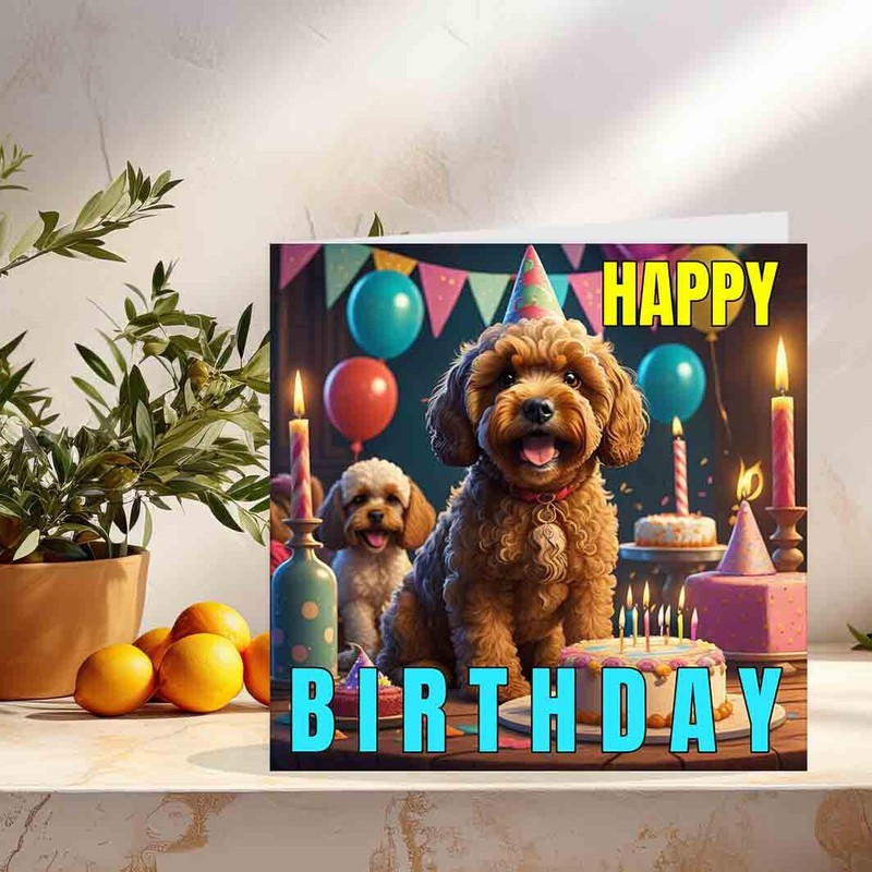 Cockapoo Birthday Card 145 x 145mm