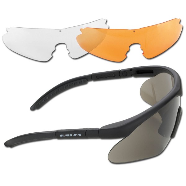 Swiss Eye Raptor Ballistic Sunglasses - Black, Coyote or Olive Green (Black)