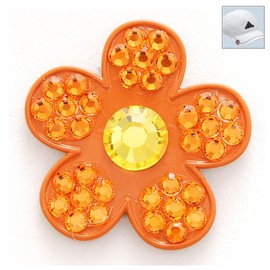 Bonjoc Crystal Golf Ball Marker & Hat Clip - Paradise (Orange/Yellow Flower)