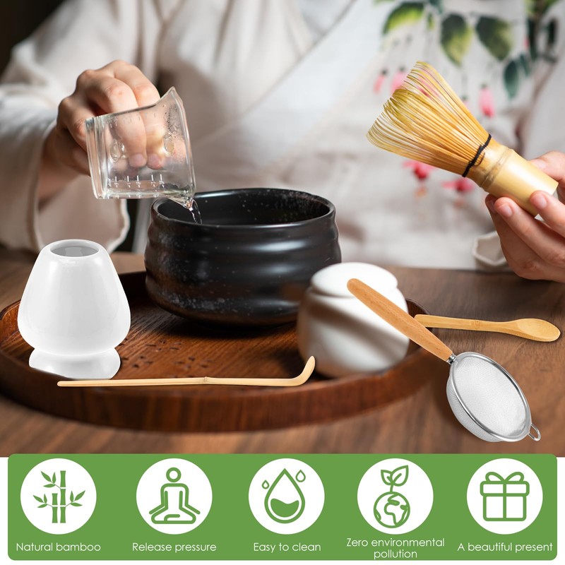 5Pcs Japanese Matcha Tea Set for Beginners, Matcha Making Starter