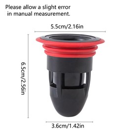 Shower Floor Drain Backflow Preventer, 2Pcs One-Way Drain Valve Sewer Core Anti-Odor Pipe Plug for Kitchen Bathroom (White & Black)