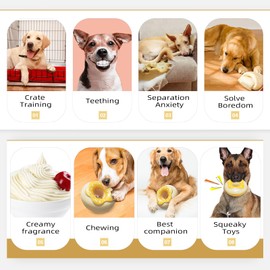 LiuMelinda Dog Chew Toys for Aggressive-Chewers - Indestructible Dog Toy for Aggressive Chewer，Tough Chew Toys for Dogs （Rubber Yellow-Donut 1-Pack）