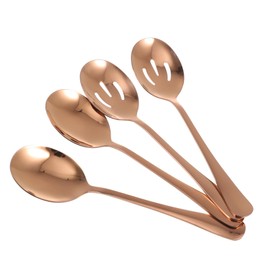 Generic 4Pcs Stainless Steel Public Spoon Practical Serving Utensils for Restaurant Home Use Easy to Design for Family Friends