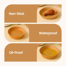 AAFEEN 125 Pcs Round Air Fryer Liners 8 Inch - Disposable Airfryer Basket - Non-Stick & Oil Proof Baking Liner for Oven Pan - Air Fryer Paper for Baking, Roasting Microwave