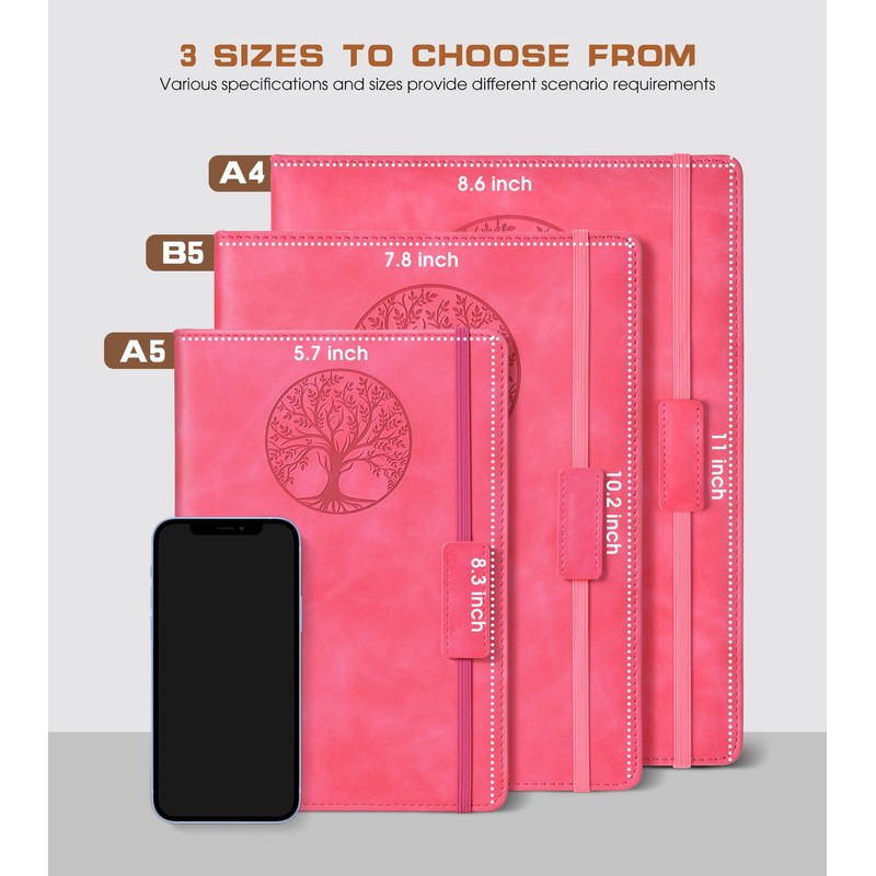 Biuwory Lined Journal Notebook for Women Men,256 Pages B5 Large