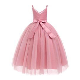 Father Daughter Dance Dresses: Easter Dresses for Girls - Flower Girls Spaghetti Strap Tulle Dress Long A Line Wedding Pageant Puffy Dresses Princess Birthday Party Ball Gown Dusty Rose 6 Years