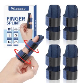 Wisesso Trigger Finger Splint, Finger Splints for Straightening & Mallet Finger & Pointer Finger, Finger Brace for Arthritis, Injury, Sprain - Fits Index - Middle - Ring Finger, Blue, 4 pcs