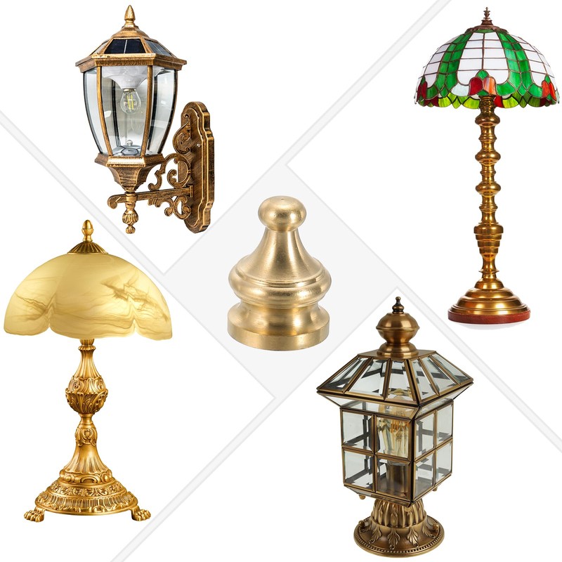 PATIKIL 17 x 23mm Lamp Finials Caps Knob, 2 Set