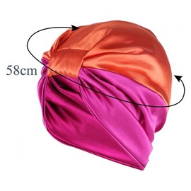 Imitated Silk Sleeping Cap Sleep Hat Womens Night Hair Styling Care Bonnet Wrap - One Size Fits All, Night Bonnet Wrap to Prevent Frizz, Split Ends and Promote Natural Oil Dispersion