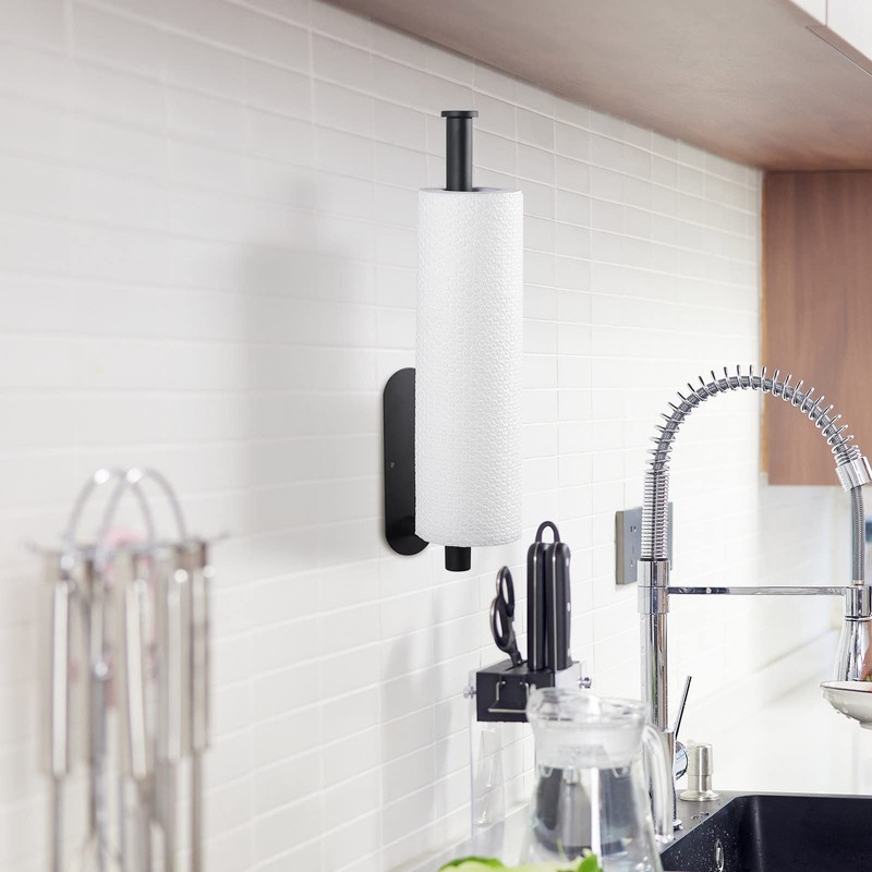Deymogs Stainless Steel Kitchen Wall Roll Holder, No Drilling Required,