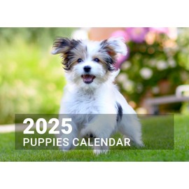 2024 Wall Calendar Monthly Planner Family Home Office Organiser A3 Month to View (Puppies)