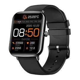 JCDBT Smartwatch - Health Tracker: Heart Rate, Calorie and Step Counter, IP68 Waterproof, 1.69'' Full Touch Screen - Black