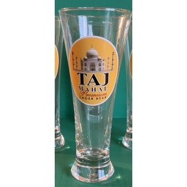 TAJ MAHAL Indian Taj Mahal Pilsner Beer glasses 11.5oz Glass Breweriana India Last Few!!