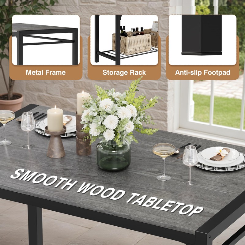 Furmax Dining Table Set for 4, Modern Kitchen Table Bench