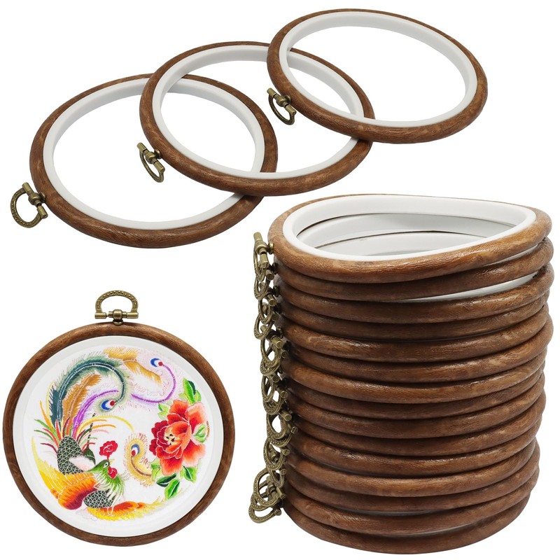 Bonsicoky 15 Pack 5 Inch Round Embroidery Hoops