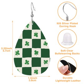 NITAHHHY Faux Leather Earrings Teardrop Dangle Earrings Lightweight Fashion Women's Decorative Jewelry