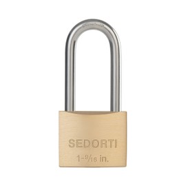 SEDORTI Outdoor Weatherproof Padlock with Stainless Steel Shackle and Solid Brass Body, Marine Grade Rustproof Long Lock for Sheds, Storage Unit School Gym Locker, Fence, Toolbox, Hasp Storage