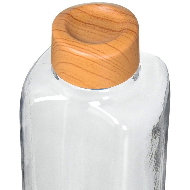 Pearl Metal HB-4855 Beverage Bottle, Wood Tone x Clear, Plastic