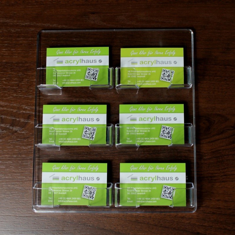6 Compartment Business Card Holder for Wall Mounting