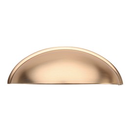 Alzassbg 5 Pack Brushed Brass Cabinet Cup Pulls, 3 Inch(76mm) Hole Centers Gold Cabinet Handles Hardware Bin Cup Drawer Pulls Handles AL3031BB