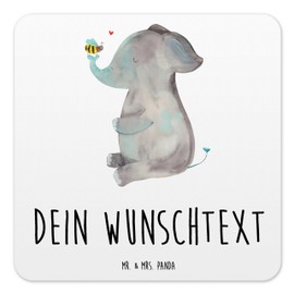 Mr. & Mrs. Panda 6er Set Personalisiertes Untersetzer Set Elefant Biene - Personalisierte Geschenke, Liebesgeschenk, Heiratsantrag, Personalisierte