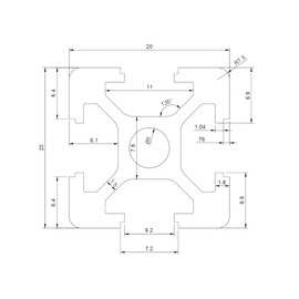 4 Pack T Slot 2020 Aluminum Extrusion Metric European Standard Linear Rail Black Anodized DIY 150mm (5.9") Length