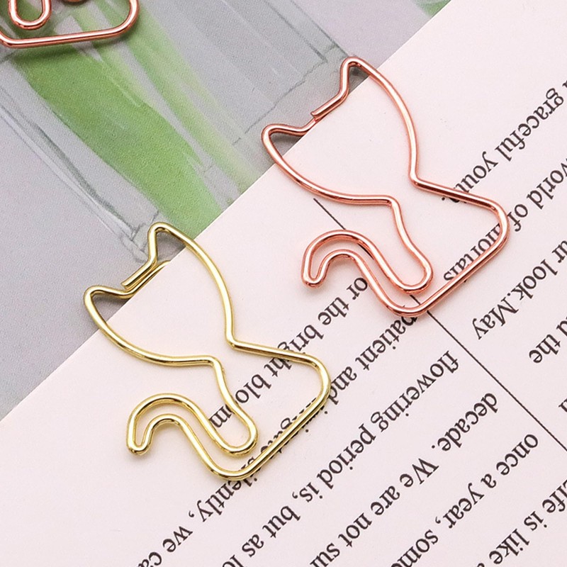 Meliyya Pack of 30 Paper Clips Cartoon Cat Motif Metal