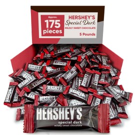 Hershys Special Dark Mildly Sweet Chocolate - Bulk Candy 5 Pounds Approx 175 Dark Chocolate Bar Dark Chocolate - Holiday Candy Individually Wrapped Snacks Sizes - Chocolate Ideal For Gift Baskets Box of Chocolates
