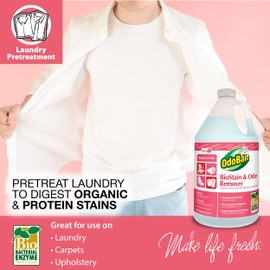 OdoBan Professional Cleaning and Odor Control Solutions, Ready-to-Use Biostain and Odor Remover, Made in the USA, 4 Gallons