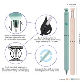 IWSKOAN Gel Pens, 12 Pcs 0.5mm Fine Point Retractable Pen, Quick Dry No Smudge Black Ink, Premium Smooth Writing for Note Taking & Bullet Journaling, Office School Supplies, Gifts for Women & Students