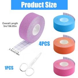 Pack of 4 2.5 cm x 5 m Lifting Tapes Face Tape Anti Wrinkle with Scissors, Face Lifting Tape Face Wrinkles, Cut to Size Face Tape Against Wrinkles, Facetape Against Wrinkles for Firming the Skin