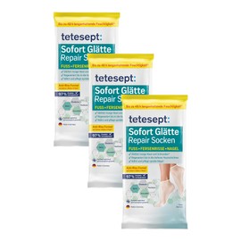 tetesept Sofort Glätte Repair Socken mit Biotin, Sheabutter Pantheon & Avocadoöl - für Fuss, Fersenrisse und Nagel - 3 x 1 One Size Paar