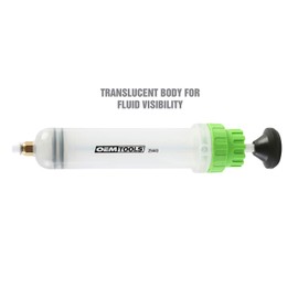 OEMTOOLS 25443 200cc Fluid Extractor and Filling Pump, Oil Extractor Pump for Brake, Power Steering, and Coolant, Dual Scale Cylinder with Extension Tubes and Serviceable Design