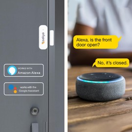 Sensor inteligente de puerta/ventana WiFi para el hogar, no requiere concentrador, alerta de aplicación gratuita, funciona con dispositivos Tuya Smart Life, compatible con Alexa, Google Home, Siri|