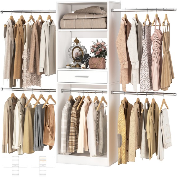 Unikito 8FT Closet System, 96 Inch Walk in Closets Organizer