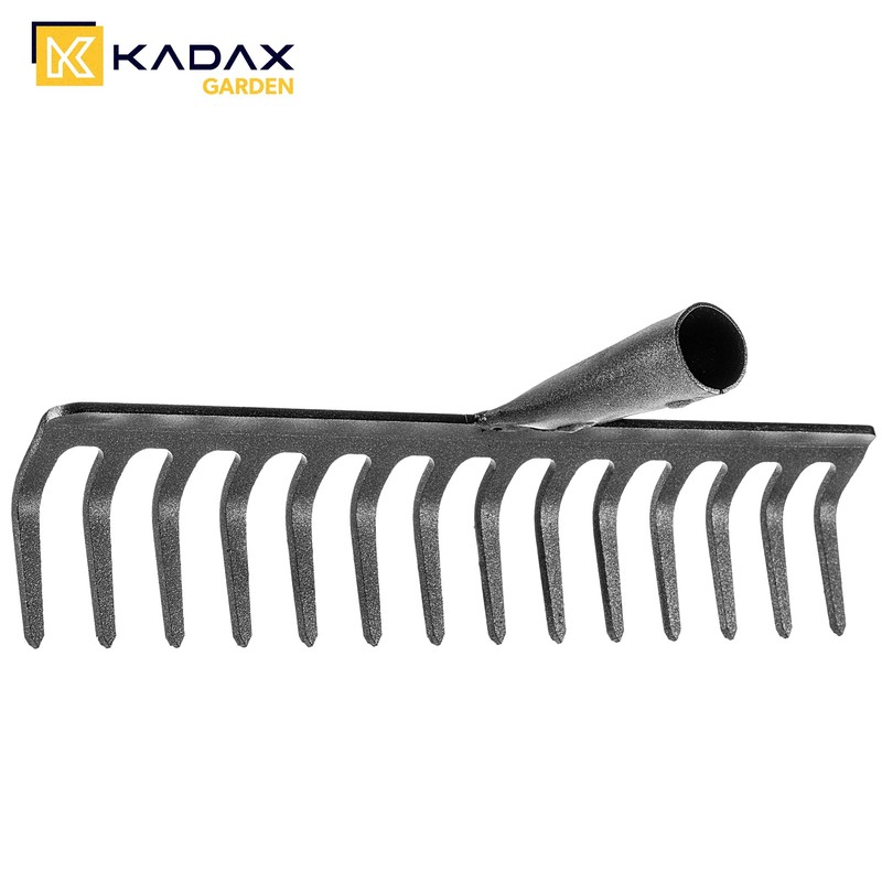 KADAX Garden Rake without Handle, Steel Garden Rake, Lawn Rake