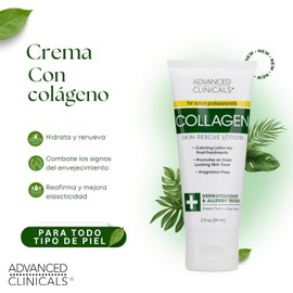 ADVANCED CLINICALS LOCION DE RESCATE PARA LA PIEL CON COLAGENO, TE VERDE Y ALOE VERA 59ML