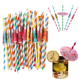 80Pcs, Cocktail Straws, Tropical Party Supplies, Cocktail Accessories for Beach, Birthday, Summer, Pool, Wedding, Hawaiian Theme Events