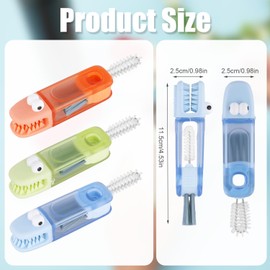 3pcs 4 in 1 Bottle Cleaning Brush Set, Multipurpose Cup Lid Gap Cleaner Brush Bottle Lid Crevice Cleaning Detail Brush Tools for Home Kitchen Water Bottle Tight Spaces (Mixed Colors)